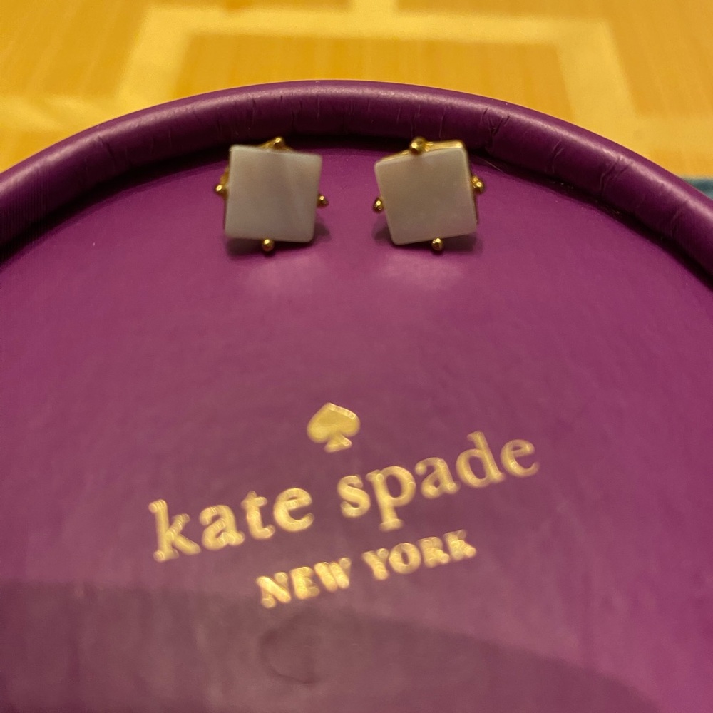 Kate Spade mother of pearl/ Gold Stud Earrings